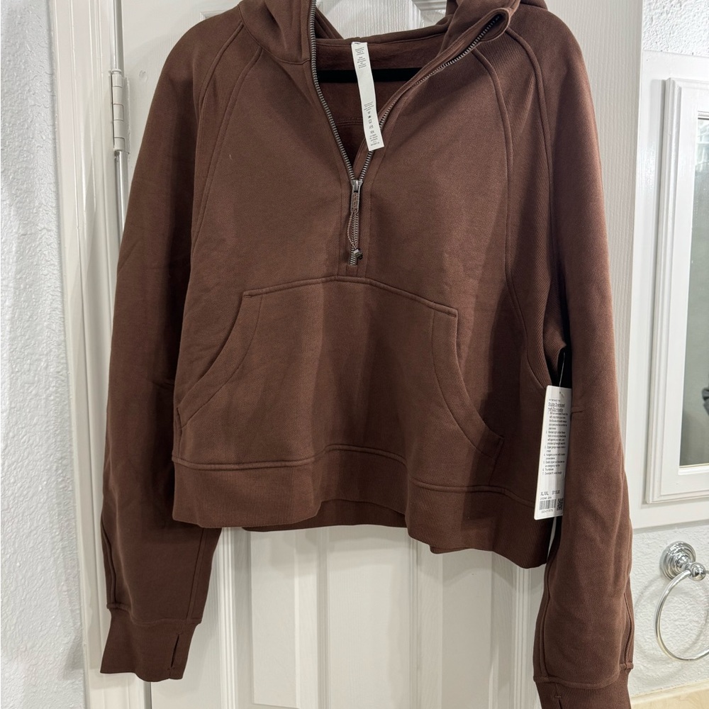 New, lululemon scuba half zip hoodie, XL/XXL, Java color